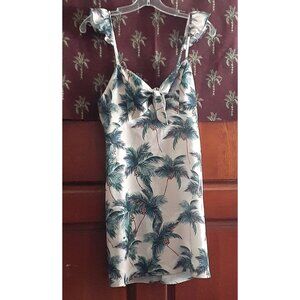 Show Me your Mumu Bridgette Palm Tree Mini Dress Tie Front L